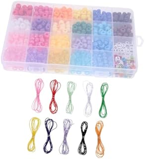 COHEALI 4 Sets Bucket Bead Set Bead Necklace Kit Loose Hair Braid Accessories Charms Bracelets Alphabet Bracelet Kit Bead Bracelet Kit Woven Bracelets Decorative Beads Plastic Acrylic