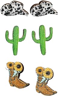 Western Cowgirl Wooden Stud Earrings with Zinc Detailing for Women and Girls - Push Back Design