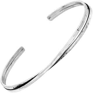 Silpada 'Pas De Deuax' Hammered Double Row Cuff Bracelet in Sterling Silver