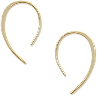 Humble Chic Upside Down Hoop Earrings - Hypoallergenic Lightweight Wire Needle Drop Dangle Threader Hoops for Women, Safe for Sensitive Ears - Plated in 925 Sterling Silver or 18k Gold