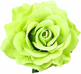 Lofruiin Women's Vintage Elegent Rose Flower Hair Clip Pin up Flower Brooch for Party Travel Festivals (Green) (Pack of 1)