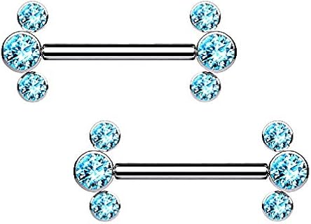 14G G23 Titanium CZ Crystal Nipple Jewelry with Threadless Push-in Design for the Stylish Men and Women