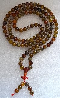 Heart chakra mala Dragon Vein Agate mala beads necklace Reiki Healing Stretch necklace 8mm 108 Buddhist prayer beads Tibetan beads w/free velvet mala Pouch/love Abundance Child birth
