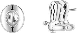 Mismatch Cowgirl Cowboy Boots Hat Stud Earrings Jewelry with 925 Sterling Silver Back Posts