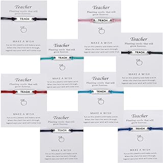 Alloy Metal Leather Bangle Bracelets with Rope Chain - Vibrant Teacher's Appreciation Gift Set for Men and Women with Unique Teach Charm Design