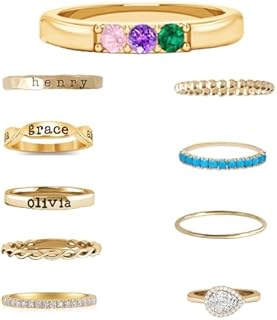 Personalized Copper Stackable Name Rings for Women, Customizable Mothers & Grandmothers Gift, Size 5-11, No Gemstone