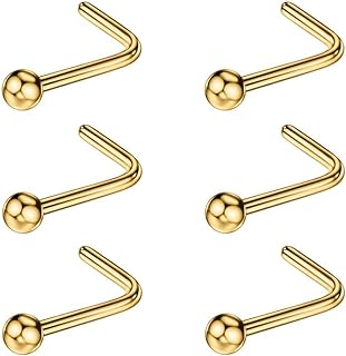 FANSING 316L Surgical Steel Ball Nose Studs L Shaped