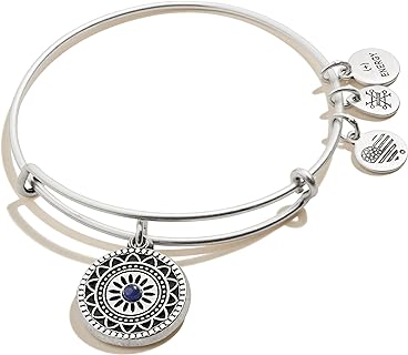 Alex and ANI Path of Symbols Expandable Bangle for Women, New Day Charm, Rafaelian Finish, 2 to 3.5 in