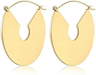 18K Gold Plated Tribal Bohemian Round Disc Earrings for Women Coin Dangling Drop Boho Jewelry