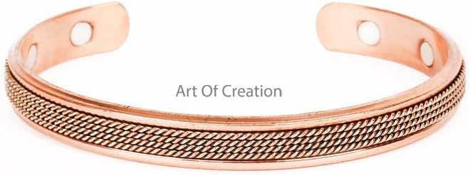 Pure Copper Bracelet Cuff Bangle Adjustable Solid Bracelets | Handmade Kada Spiritual Yoga Jewelry For Men and Women | India Pattern