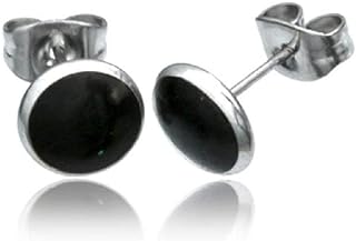 Organic Wood and Stainless Steel Stud Earrings with Push Back for Women - Earth Accessories