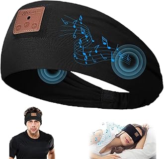 AndThere Bandeau Bluetooth pour Dormir avec Casque Anti Bruit et Écouteurs Ultra-Fins HD, Taille Unique, Idéal pour Adultes Amateurs de Sport et Relaxation