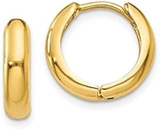 Unisex 14K Yellow Gold Huggie Hinged Hoop Earrings - Simple and Stylish Hoop Design for Everyday Wear