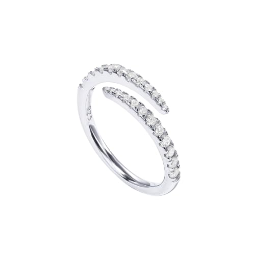 PAVOI 14K Gold Plated Cubic Zirconia Open Twist Eternity Band for Women