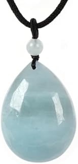 Justinstones Drilled Natural Crystal Hornblende TeardropOval Pendant Necklace 22 Inch