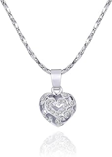 Women's Silver Rhinestone Heart Choker Necklace with Snake Chain and Lobster Claw Clasp, Brass Material, Chic Statement Pendant Jewelry