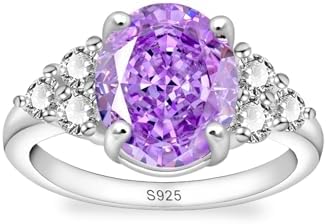 Women's Size 5 Oval Sapphire Cubic Zirconia Engagement Ring in 925 Sterling Silver - Ideal for Weddings and Promises
