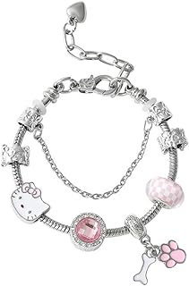Kawaii Charms Bracelet, adjustable Hello Kitty Bracelet, fashion jewelry gifts for women girls