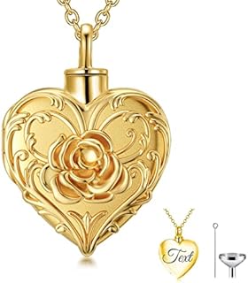 SOULMEET Flower Cremation Jewelry for Ashes, Silver/Gold Sunflower/Butterfly Urn Necklace for Ashes, Cherish Memories Cremation Locket Jewelry