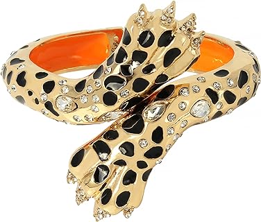 Betsey Johnson Leopard Hinged Bangle Bracelet