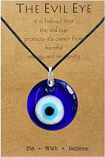 Cobra Chain Evil Eye Bead Necklace Ideal for Trendy Teen Girls - Turkish Luck Inspired Blue Eye Design - Under 5 Dollars Women's Clearance Jewelry