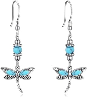 Helzel Women's Dangle Earrings Butterfly/Dragonfly/Owl/Palm Tree/Triple Moon Goddess/Sunflower Bee/Alice Rabbit Drop Pentagram/Rose Flower/Mandala/Gothic Jewelry Gift for Women Girls