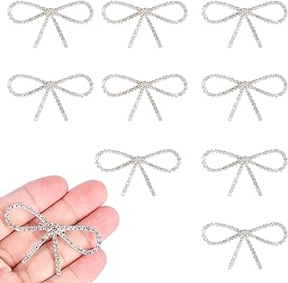10PCS Women's Bowknot Brooch Pin Set, Rhinestone Embellished Alloy Bow Brooches for Fashion Accessorizing, Suitable for All Outfits, Perfect for Gifting