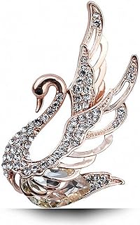 Jana Winkle 3 Colors Choose Rhinestone and Crystal Swan Brooches Women Elegant Animal Pins and Brooches