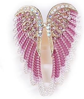 vmcoatdu Women's Guardian Angel Wings Brooch Pin Crystal Angel Wings Brooch Multicolor Lapel Pin Badge
