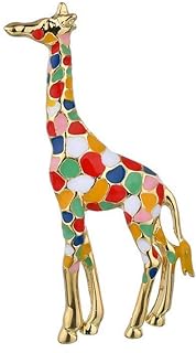 SKZKK Colourful Giraffe Enamel Lapel Pin Animal Gifts for Women Cute Pins Jewelry Women's Accessories for Women Jewelry for Women Refined Alloy Plating