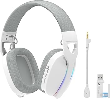 ATTACK SHARK L90 Ultraleichtes Kabelloses Gaming-Headset, Multigerät Tri-Modus, <20ms Latenz, 7.1 Surround Sound, Faltbar, Mikrofon für PC, Mobil, Konsolen - Weiß