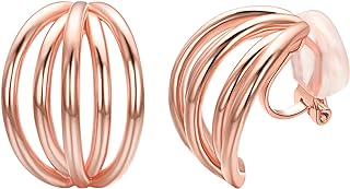 Yoursfs Claw Clip-on Earrings For Women Rose Gold Plated Simple Non Pierced Fashion Earring Jewelry