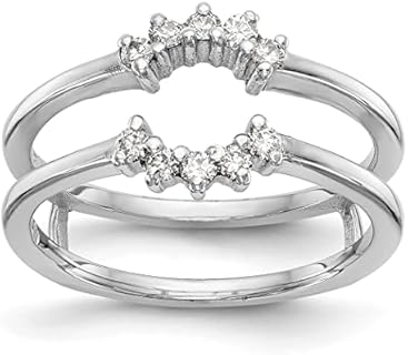 14k White Gold, Lab Grown Diamond Engagement Ring, Size 6, for Women - Sparkling White Diamond Accent Guard Design from India