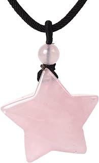 Justinstones 30mm Gemstone carved star pendant necklace 22"