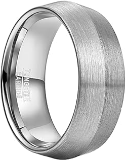 Durable NUNCAD Men's Tungsten Carbide Wedding Ring, Knife Edge Design, Black Matte Finish, Size 6-13