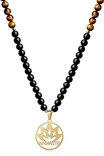 108-Bead Obsidian Mala Necklace with Hamsa Hand Pendant on Nylon Chain for Serenity Seekers - Handcrafted