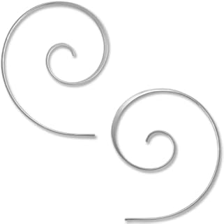 Humble Chic Spiral Threader Boho Earrings for Women - Hypoallergenic Thin Twist Hoop Earrings - Plated in 925 Sterling Silver or 18K Gold, Safe for Sensitive Ears
