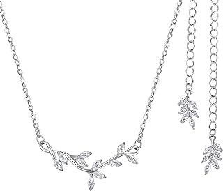 Brides & Bridesmaids Crystal Wedding Pendant Necklace with Cable Chain and Lobster-claw Clasp - SWEETV Bridal Backdrop Necklace Gift