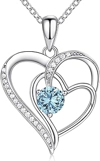 Stunning Sterling Silver 18K White Gold Heart Pendant Necklace with Cubic Zirconia and Lobster Claw Clasp, Cable Chain Design, Ideal Birthday or Christmas Gift for Women