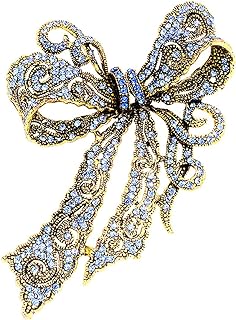Rhinestone Bow Brooch Pin Pink Blue Crystal Butterfly Brooch Enamel Bow Brooch Premium Lapel Pin Clothing Hat Bag Accessories for Women Girls