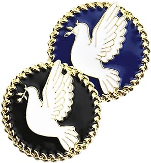 LIFKOME 2pcs Peace Dove Lapel Pin Gothic Pigeons Pin Brooch Pin Peace Dove Enamel Dripping Oil Brooch Clothes Badges Backpack for Jackets Jewelry Gift