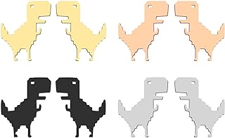 Dreuyet 4 Pairs Tiny Dinosaur Stud Earrings Minimalist Cute Animal T-Rex Dinosaur Earring Stainless Steel Mini Cartilage Tragus Piercing Jewelry Gifts for Women Little Girls