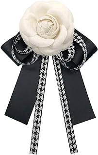 AKOAK 1 Pack Elegant Wool Camellia Brooch, Bow pin Clip Collar Dress Shirt Tie Corsage, Wedding Party Bow Tie, Vintage Jewelry Gift for Women and Girls