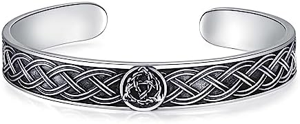 Sterling Silver Bangle Bracelet Celtic Knot Cuff Bracelet for Men Women