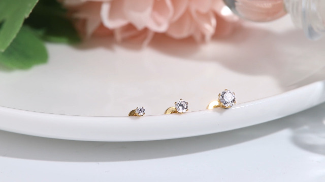 FASACCO Small Tiny Stud Flat Back Earring Gold Studs 18K Stainless Steel Earring Sets for Multiple Piercing Cartilage Hoop Earrings