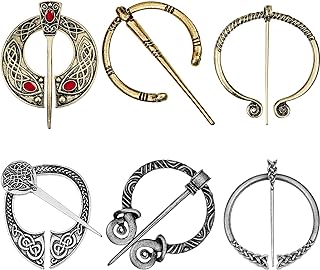 Celtic Cloak Pins Vintage Viking Brooches Shawl Pin Celtic Scarf Shawl Buckle Medieval Clasp Pin Brooch Penannular Brooch for Jewelry Costume