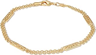 Barzel 18K Gold Plated Mesh Anklet For Women - Made In Brazil