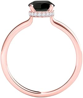 1.05 Carat Black & White Diamond Halo Engagement Ring in 18K Tri-Color Gold - Size 5