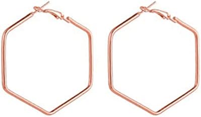 Geometric Design Rhinestone-adorned Gold-Plated Hollow Hoop Earrings for Women