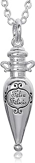 Felix Felicis Potion Silver-Plated Necklace with Lobster-Claw Clasp for Harry Potter Fans, Potion Bottle Design